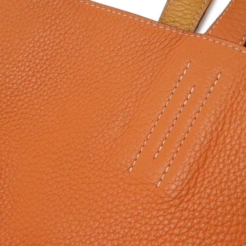 HERMES Double Sens 45 Tote Bag, Reversible, Taurillon Clemence Leather, Black... - Picture 6 of 9